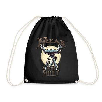 Freak In The Sheet Funny Halloween Ghost - Drawstring Bag - black - Front