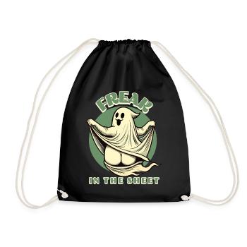 Freak in the Sheet Funny Halloween Ghost - Drawstring Bag - black - Front