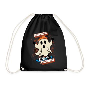 Ghoul Vibes Only Funny Halloween Saying Design - Drawstring Bag - black - Front