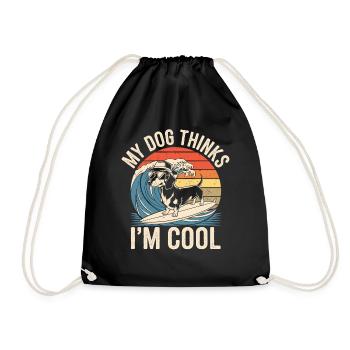 Teckel mon chien pense que je suis cool - Sac de sport léger - noir - Devant