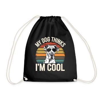 Deutsche Dogge Mein Hund Denkt Das Ich Cool Bin - Turnbeutel - Schwarz - Vorne