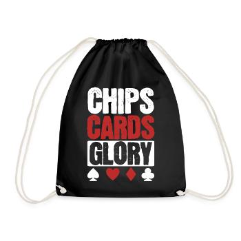Chips, Cards, Glory Poker Lover - Drawstring Bag - black - Front