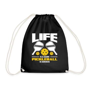 Leben Ist Ein Spiel Pickleball Ist Ernst - Turnbeutel - Schwarz - Vorne