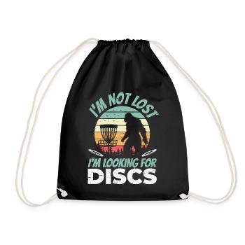 Je ne suis pas perdu Je cherche des disques Disque de golf drôle - Sac de sport léger - noir - Devant