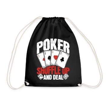 Poker Shuffle Up and Deal - Drawstring Bag - black - Front