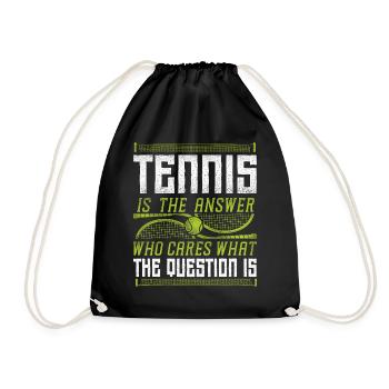 Drôle de joueur de tennis Raquette Tennis - Sac de sport léger - noir - Devant