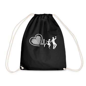 Dance Teacher Dance Teacher Heartbeat - Drawstring Bag - black - Front