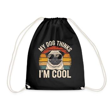 Carlin mon chien pense que je suis cool - Sac de sport léger - noir - Devant