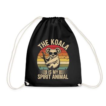 Koala Is My Spirit Animal Retro - Drawstring Bag - black - Front