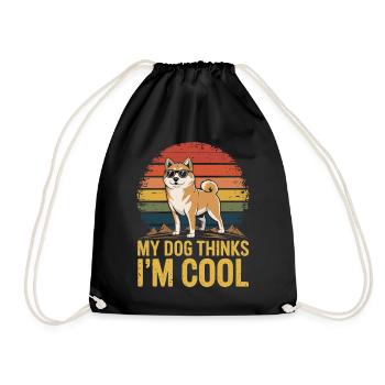 Shiba Inu Mon chien pense que je suis cool - Sac de sport léger - noir - Devant