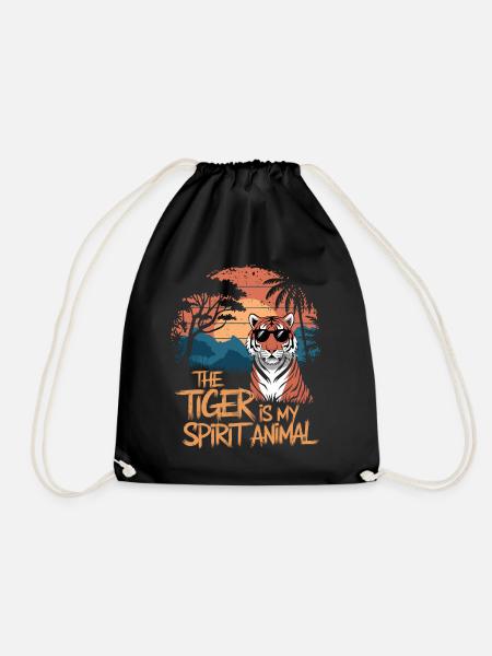 Der Tiger Ist Mein Geisttier Natur - Turnbeutel - Schwarz