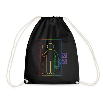 Elevator LGBT Rainbow Repair Inspector Elevator - Drawstring Bag - black - Front