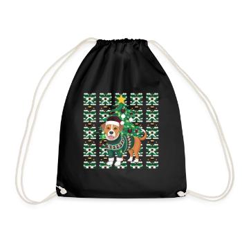 chien moche Noël Noël Père Noël - Sac de sport léger - noir - Devant