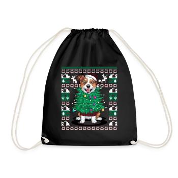 chien moche Noël Noël Père Noël - Sac de sport léger - noir - Devant