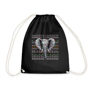 éléphant moche Noël Noël Père Noël - Sac de sport léger - noir - Devant
