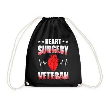 Heart Bypass Heart Attack Heart Surgery - Drawstring Bag - black - Front