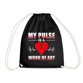 Heart Bypass Heart Attack Heart Surgery - Drawstring Bag - black - Front
