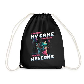 Je viens de mettre mon jeu en pause pour être ici Cat Space VR - Sac de sport léger - noir - Devant