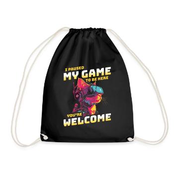 Je viens de mettre mon jeu en pause pour être ici - Sci-Fi VR Cat - Sac de sport léger - noir - Devant