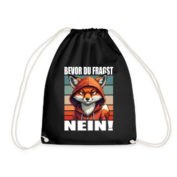 Avant de demander aucun drôle de dire renard - Sac de sport léger - noir - Devant