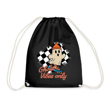 Ghoul Vibes Only Funny Halloween Saying - Drawstring Bag - black - Front