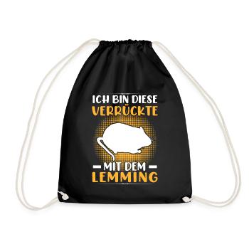 Crazy with Lemming Vole Lemming - Drawstring Bag - black - Front