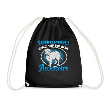 Sheep Poodle Hair Saying Old German Herding Dog - Drawstring Bag - black - Front