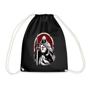 Kreuzritter Ritter mit Rotem Kreuz - Turnbeutel - Schwarz - Vorne
