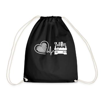 CNC Machinist CNC Machinist Heartbeat - Drawstring Bag - black - Front