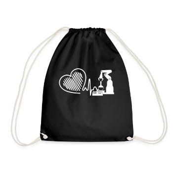 Chemical Engineer Chemical Engineer Heartbeat - Drawstring Bag - black - Front