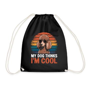 Pudel Mein Hund Denkt Das Ich Cool Bin - Turnbeutel - Schwarz - Vorne