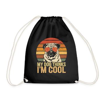 Carlin mon chien pense que je suis cool - Sac de sport léger - noir - Devant
