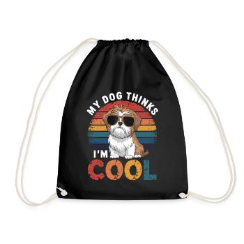 Shi shitzu mon chien pense que je suis cool - Sac de sport léger - noir - Devant