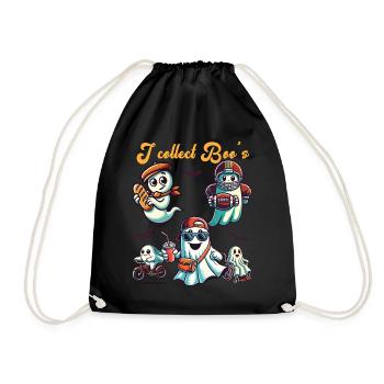 Funny Ghost Collectible Vintage Retro Design - Drawstring Bag - black - Front