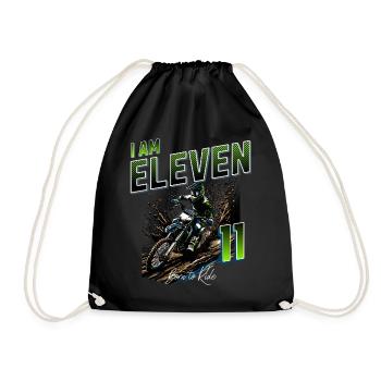 Motocross 11. Geburtstag - Turnbeutel - Schwarz - Vorne