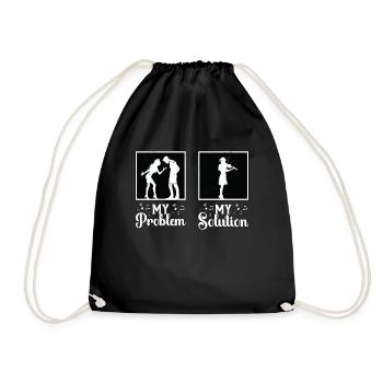 Fiddle Player My Problem My Solution Pictogram Mom - Turnbeutel - Schwarz - Vorne