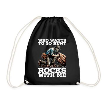 Rockhounding Qui veut aller chasser les roches Géologue - Sac de sport léger - noir - Devant