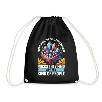 Rockhounding People Who Love Fossil Collecting - Drawstring Bag - black - Front