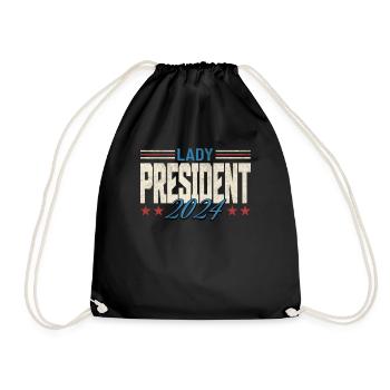 Dame Présidente 2024 : Kamala Harris pour le Progrès - Sac de sport léger - noir - Devant