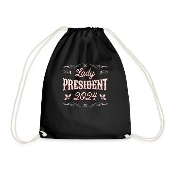 Dame Présidente 2024 : Kamala Harris pour la Présidence - Sac de sport léger - noir - Devant