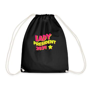 Lady President 2024: Kamala for President 2024 - Turnbeutel - Schwarz - Vorne