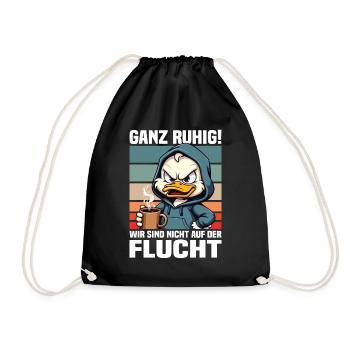 Calm down! We're not on the run duck - Drawstring Bag - black - Front