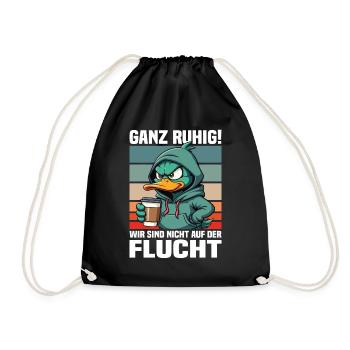 Calm down! We're not on the run duck - Drawstring Bag - black - Front
