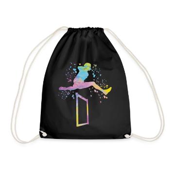 Hurdle Run Obstacle Course Kids Hurdle Run - Drawstring Bag - black - Front