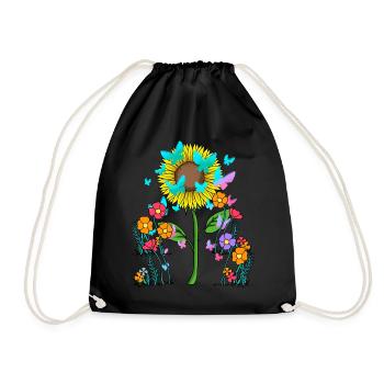 Butterflies Insect Summer Flowers Flower Nature - Drawstring Bag - black - Front