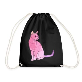 Bombay cat Bombay cat Colorful - Drawstring Bag - black - Front