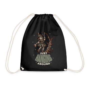 Funny Halloween Saying Just Hanging Around - Drawstring Bag - black - Front