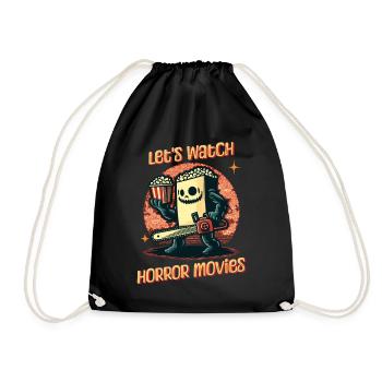 Drôle de dicton Design Regardons des films d’horreur - Sac de sport léger - noir - Devant