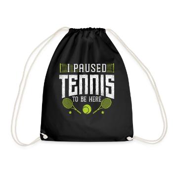 Funny Tennis Player Racket I - Turnbeutel - Schwarz - Vorne