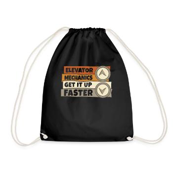 Elevator Mechanics Get It Up Faster Repair - Drawstring Bag - black - Front